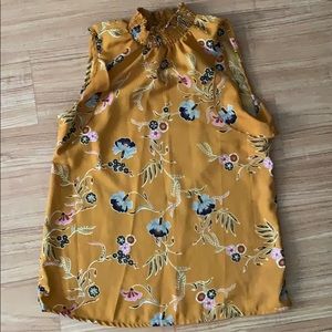 Floral high neck sleeveless satin top - M - Japna
